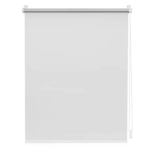 Produktbild: Lichtblick RKV.045.150.01 Verdunklungsrollo Klemmfix, 45 cm x 150 cm (B x L) in Weiß, ohne Bohren, Sonnen-, Sicht-, Hitze- & Kälte-Schutz, reflektierende Thermo-Rollo Funktion, Verdunkelung für Fenster & Türen