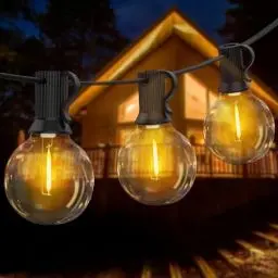 Produktbild: Lichterkette Außen, 12M LED Lichterkette Außen mit 18+3 G40 Lichterkette Glühbirnen Plastik, Wetterfest Outdoor Lichterkette, LED Lichterkette Außen/Innen für Garten Balkon Terrasse Party Camping