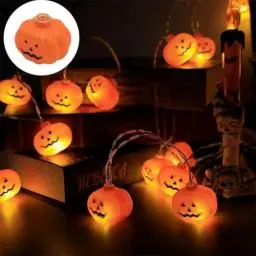 Produktbild: Lichterkette Halloween Kürbis Led, 3M 20LED Halloween Dekoration Lichterkette Kürbis, Lichterkette Außen Batterie Pumpkin Deko, Halloween-deko Kürbis Licht für Kinderparty Garten Indoor