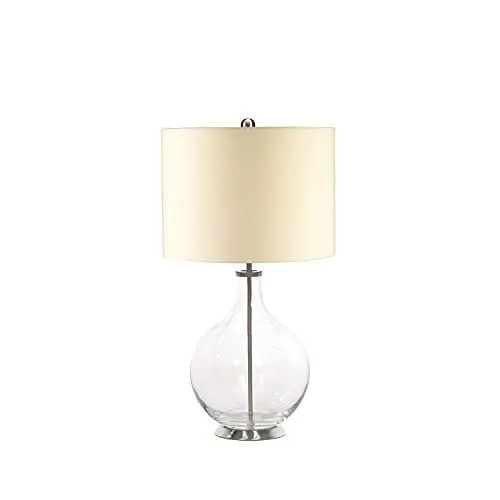 Produktbild: Licht-Erlebnisse Ausgefallene Tischlampe LINUS Creme Glas H:67cm Ø36cm Retro Design Bodenlampe Wohnzimmer Schlafzimmer