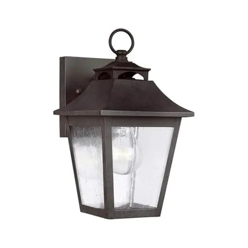 Produktbild: Licht-Erlebnisse Außenlampe Wand Edelstahl Glas IP44 28,6 cm hoch Schwarz antik Rustikal Wandlampe außen Garten Terrassenlampe Außenleuchte
