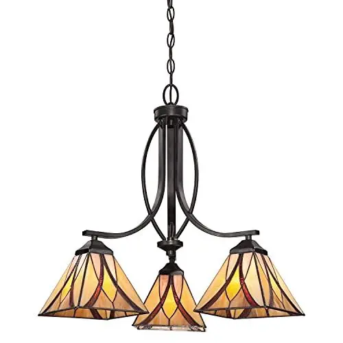 Produktbild: Licht-Erlebnisse Edle Tiffany Lampe Esszimmer Wohnzimmer verstellbar in Bronze Gold ETERNO 1 Pendelleuchte Hängelampe