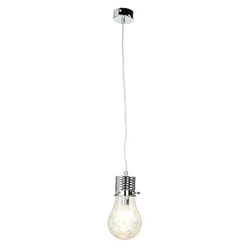 Produktbild: Licht-Erlebnisse Hängelampe Glas Metall in Chrom für Wohnzimmer Küche Esstisch Ø 12 cm E14 Glühbirnen Design Zeitlose Pendelleuchte Jugendzimmer