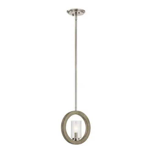 Produktbild: Licht-Erlebnisse Hängeleuchte rund Ø 22,8 cm H: max. 127,8 cm verstellbar Metall Glas in Silber Grau Antik Hängelampe Esszimmer Pendelleuchte Wohnzimmer Küche
