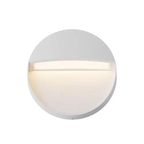 Produktbild: Licht-Erlebnisse LED Außenleuchte Wand IP54 Weiß Ø 12 cm rund 3000 K warmweiß Eingang Haus Balkon Wandlampe aussen Wandleuchte außen Outdoor Lampe Wand