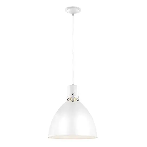 Produktbild: Licht-Erlebnisse LED Hängeleuchte Weiß Ø36cm höhenverstellbar 3000K 800lm Metall Industrielampe Küche Esstisch Bar