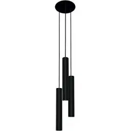 Produktbild: Licht-Erlebnisse Pendelleuchte rund Metall Zylinder in schwarz 3-flammig D:20cm GU10 wechselbar B:62cm für Esszimmer Küche Hängelampe Hängeleuchte Pendellampe Innen