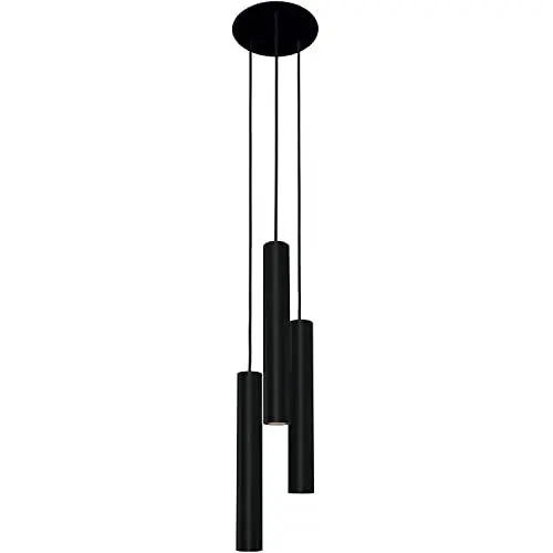 Produktbild: Licht-Erlebnisse Pendelleuchte rund Metall Zylinder in schwarz 3-flammig D:20cm GU10 wechselbar B:62cm für Esszimmer Küche Hängelampe Hängeleuchte Pendellampe Innen