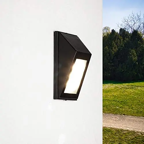 Produktbild: Schwarze LED Wandleuchte Außen Metall IP44 2700K warmweiß Außenlampe Haus Hof Garten DUNDEE