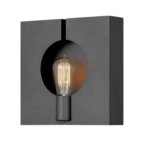 Produktbild: Licht-Erlebnisse Wandlampe Metall klein B: 26,2 cm für E27 eckig Modern Design Wandleuchte Flur Treppe Ambientebeleuchtung Wohnzimmer