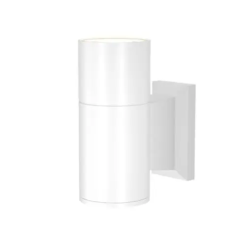 Produktbild: Licht-Erlebnisse Wandlampe außen Aluminium GU10 IP54 klein 14,4 cm hoch Weiß Uplight Downlight Modern Außenleuchte Wand Fassadenstrahler Balkon