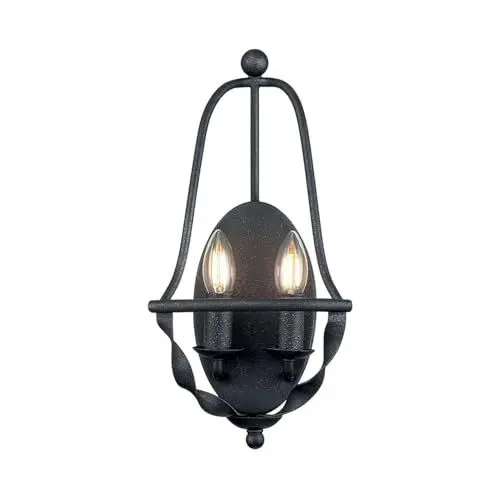 Produktbild: Licht-Erlebnisse Wandleuchte Metall 41,8 cm hoch Shabby Grau 2-flammig E14 Landhaus Rustikal Ambientebeleuchtung Wohnzimmer Flurlampe Wandlampe Gang