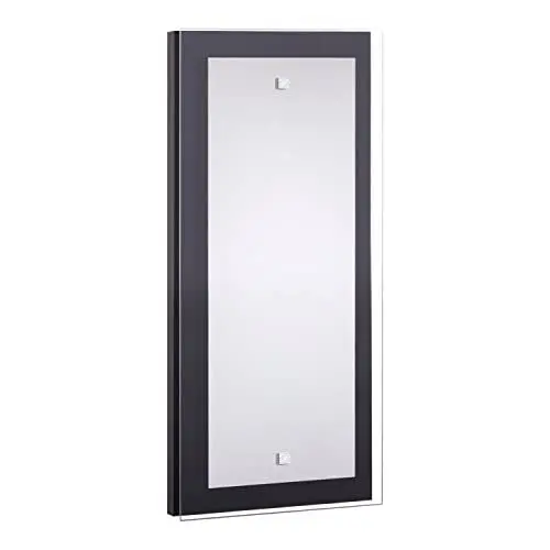 Produktbild: Licht-Erlebnisse Wandleuchte eckig wenge 22x48,5 cm E27 bis 100W 230V Lampe aus Holz Glas Holzleuchte Wohnzimmer Lampe klassisch Schlafzimmer Flurlampe