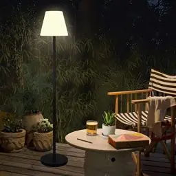 Produktbild: Licmic Solar Stehlampe Outdoor Stehlampe mit Lichtsensor,Dimmbar Warmweiß und RGB Akku stehlampe kabellos,USB Aufladbar LED Solarlampen für innen,Wasserdicht Stehlampe Außen für Terrassen、Garten.
