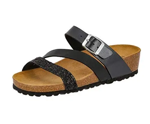 Produktbild: Lico NATURAL GLITTER Damen Pantoletten, Schwarz, 39 EU