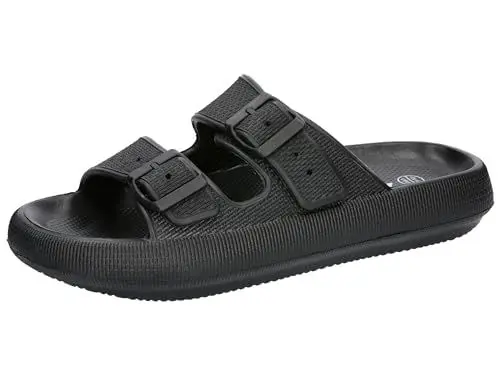 Produktbild: Lico Unisex Hawaii Badesandalen, Schwarz Velcro, 45 EU