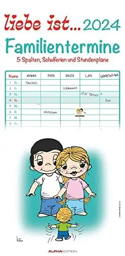 Produktbild: liebe ist... 2024 Familienplaner - Familien-Timer - Termin-Planer - Kinder-Kalender - Familien-Kalender - 22x45