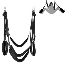 Produktbild: Liebesschaukel Sexschaukel Tür und für die Decke,Deluxe Liebesschaukeln Sex Möbel mit 5 Extra Breite Polstern,Sex Swing Belastbar Bis 100kg,BDSM Sexspielzeug für Paare Extrem Sex (Schwarz)