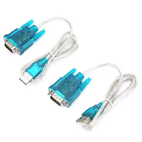Produktbild: 2 Stück USB zu RS232 Serial USB zu Serial Male Port 9 Pin Kabel Serial COM Port Adapter Konverter Blau