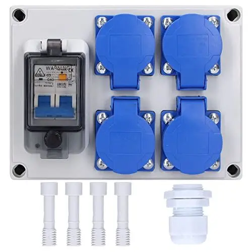 Produktbild: LiebeWH Aussensteckdose Wasserdicht Outdoor Wandsteckdose Doppelsteckdose Deutsche Steckdosenbox 200‑250V Steckdose Mehrfachsteckdose für Den Innen und Außenbereich