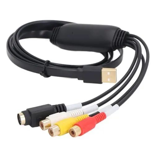 Produktbild: LiebeWH USB-Videoaufnahmekarte, USB-zu-S-Videokonverter-Adapter, Unterstützt Farbanpassung für Desktop und Laptop