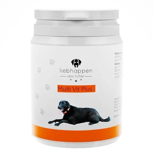Produktbild: liebhappen Multi VIT Plus MULTIVITAMIN Tabletten für Hunde Vitamin B Komplex Vitamin A D E Kurkuma Folsäure Biotin Riboflavin Mineralien für das Immunsystem hochdosiert 100 Tabletten