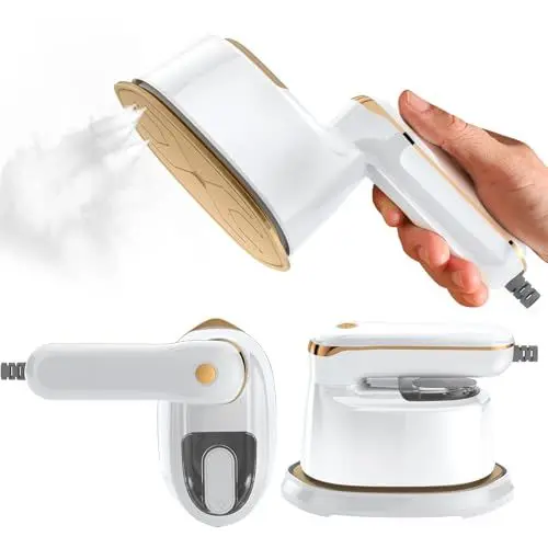 Produktbild: Steamer Dampfglätter & Bügeleisen 2-in-1 Trockene & Nassanwendung, 3 Dampfstufen, 120ml Wassertank – für Zuhause, Büro, Reisen Design Compact