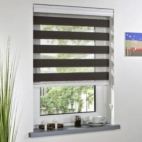 Produktbild: Liedeco Duo-Rollo, Doppelrollo mit Blende | Espresso | B 60 x H 160 cm