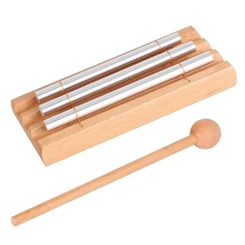 Produktbild: LIEKE Chime 3 Ton Klangstab für Yoga Meditation Klangheilung, Holz Hand Glockenspiel Glocken Percussion Instrument für Lehrer Klassenzimmer Management Tool