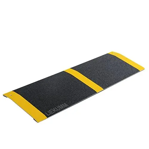 Produktbild: LIEKUMM 25 x 80 cm Schwellenrampe, 300KG Kapazität, leichte Türschwellenrampe mit Anti-Rutsch-Oberfläche, Rollstuhlrampe für Tür, Treppe, Stufen, Schwarz