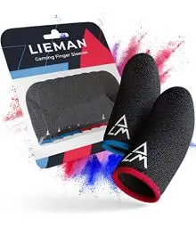 Produktbild: LIEMAN® (8 Stück Gaming Finger Sleeve - Besonders Bequeme & stabile Fingersleeves, da einzigartige Elasthan Fasern - inklusive Mikrofasertuch - Atmungsaktiver
