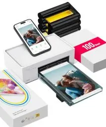 Produktbild: Liene Fotodrucker für Smartphone(10x15 cm)+ Packung mit 100 Blatt Fotopapier/Patrone, WiFi Handy Fotodrucker für iPhone/Android/PC, 300DPI Farbsublimation Sofortbilddrucker, Photo Printer Portable