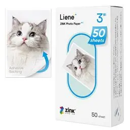 Produktbild: Liene Zink Fotopapier 2x3''(50 Stück), kompatibel Mini Fotodrucker, 50x76mm Premium Fotopapier mit Selbstklebender Rückseite, Sofortbildfilm