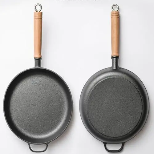 Produktbild: LIEROLYE Bratpfanne mit Antihaftbeschichtung - Induktionsgeeignet, mit bequemem Griff Eisenpfanne, unbeschichtete Antihaftpfanne, Steakpfanne, Omelettpfanne(25CM)
