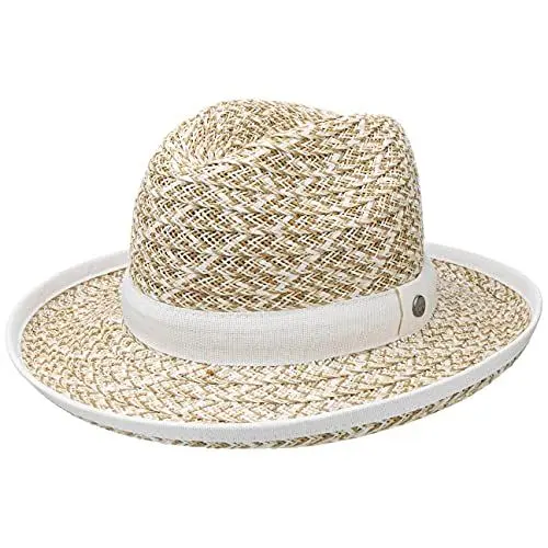 Produktbild: LIERYS Breezy Damenhut Damen - Made in Italy - Handgefertigt - Stoffhut aus Materialmix mit Viskose und Baumwolle - Krempenbreite ca. 7 cm - Sonnenhut Frühling/Sommer beige M (57-58 cm)