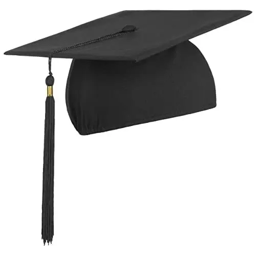 Produktbild: LIERYS Doktorhut (Studentenhut) - 54-61 cm - Hut für Abschlussfeiern vom Studium, Universität, Hochschule, Abitur - Absolventenhut in blau schwarz rot schwarz