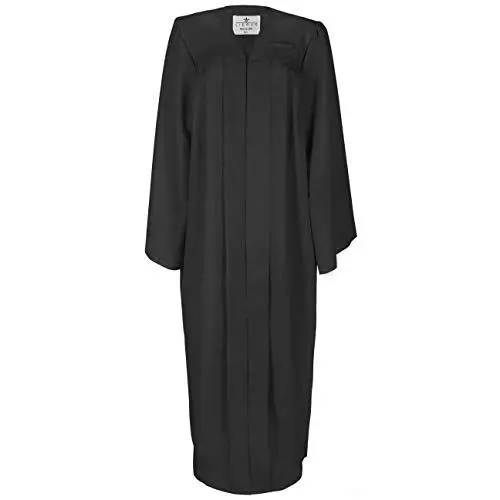 Produktbild: LIERYS Robe Damen/Herren - Schwarz, Blau, Rot - Talar in den Größen S-XL - mit Druckverschluss - Umhang für Abschlussfeiern vom Studium, Universität, Hochschule, Abitur schwarz M
