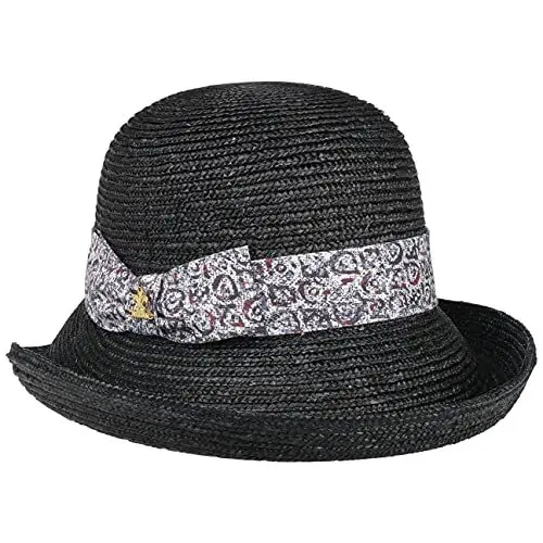 Produktbild: LIERYS Valetta Strohglocke Damenhut - Glockenform Sonnenhut - Urlaubshut - Strohhut - Sommerhut für Damen - Made in Italy schwarz One Size
