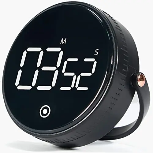Produktbild: Lifeant Digitaler Küchentimer Timer, Magnetische Küchenuhr Eieruhr, großes LED-Display, lauter Alarm, idealer Kurzzeitwecker zum Kochen, Backen, Sport, Lernen, Schwarz