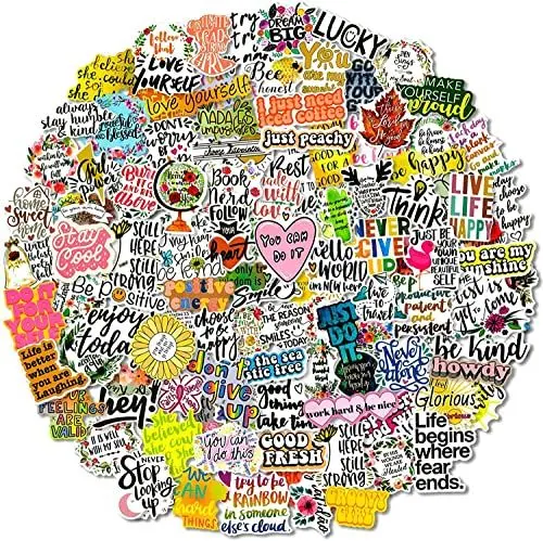 Produktbild: LIFEBE 200 St. Inspirierende Slogan Aufkleber, Motivationszitate Positive Aufkleber für Kinder Jugendliche und Erwachsene,Vinyl Wasserfeste für Wasserflaschen, Buch, Laptop, Scrapbooking Skateboard
