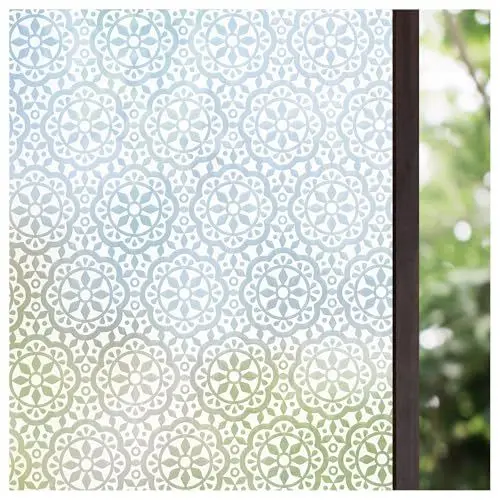 Produktbild: Lifetree Fensterfolie Blickdicht Selbsthaftende Sichtschutzfolie Fenster Dekofolie Privatsphäre Statisch haftenden Glasaufkleber Ohne Klebstoff Milchglasfolie für Zuhause und Büro Blumen 44.5 * 200 cm