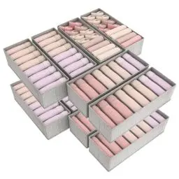 Produktbild: Lifewit 12er Set Hemnes Doppelorganizer für Kommode, Wickeltisch, Kleiderschrankorganizer, Schubladen, Ordnungssystem für Wickelutensilien, Kinderkleidung, Socken, BH, Unterwäsche