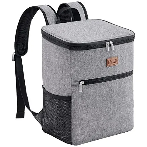 Produktbild: Lifewit 24L Kühl Rucksack Kühlrucksack Kühltasche Picknicktasche Groß Isoliert Cooler Bag Männer Frauen für Strand/Picknick/Camping/BBQ/Wandern, Grau