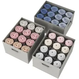 Produktbild: Lifewit 3 Packs Closet Organizer und Storage Bins, 12 Cell Jeans Schubladen Organizer, faltbare Kleidung Grid Storage Box für Hosen, Pullover, Kleiderschrank Regal Teiler Closets Organisation
