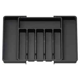 Produktbild: Lifewit Besteckkasten für Schubladen,Verstellbarer Besteckhalter Utensilienhalter für Küchenschubladen, Schubladeneinsatz Besteckeinsatz für Küche Organizer aus Kunststoff für Löffel,Gabeln, Schwarz
