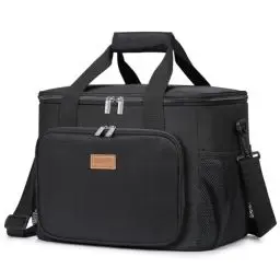 Produktbild: Lifewit Kühltasche 24L, Lunch Tasche Faltbar, Lunch Bag für Herren und Damen, Isolierte Tasche mit Reißverschluss, Thermotasche, Schwarz