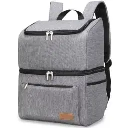 Produktbild: Lifewit 21L, isolierter Kühltasche, Thermo Lunchtasche, Kühlrucksack, auslaufsichere Doppeldecker-Kühltasche für Männer, Frauen, Mütter für Lunch, Picknick, Einkaufen, Reisen, Grau