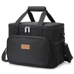 Produktbild: Lifewit Kühltasche 8,5L/15L/24L Wählbar, Lunch Tasche Faltbar, Lunch Bag für Herren und Damen, Isolierte Tasche mit Reißverschluss, Thermotasche für Essen, doppellagig für Arbeit, Reise, 15L Schwarz