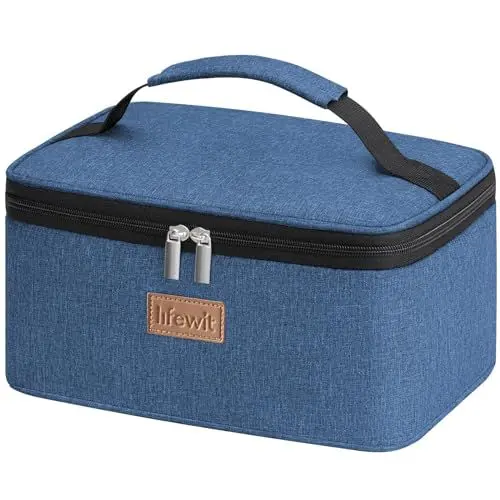 Produktbild: Lifewit Kühltasche Klein Isolierte für Männer Frauen, Faltbar Lunchbox Lunchtasche Isoliertasche Tragbare Kühlbox für Herren Damen für Picknicks Arbeit, Dunkelblau 6L