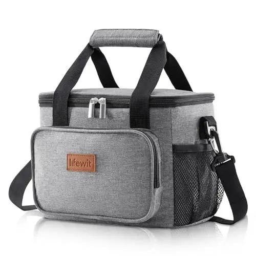 Produktbild: Lifewit Kühltasche Kleine, 8,5L, Isolierte Lunchtasche, faltbare Lunch-Tasche, tragbare Brotdose für Herren und Damen, Picknicktasche für Arbeit, Schule, Strand, Picknick und Reisen, Grau